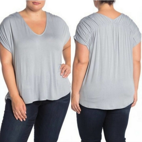 H by bordeaux light blue short sleeve top size 3x nwt Nordstrom rack - Picture 1 of 9